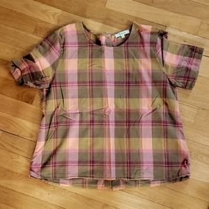 Madewell Boxy Button Back Top in plaid